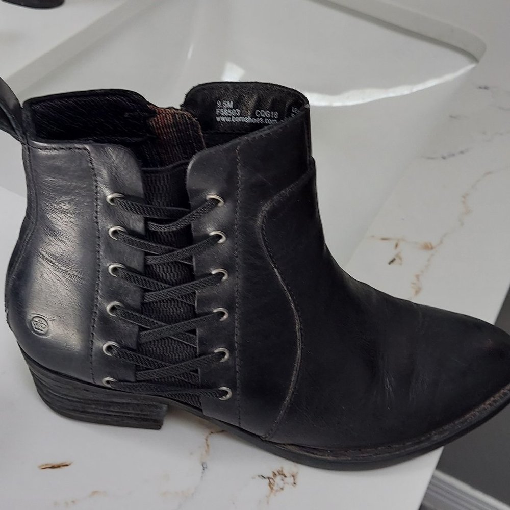 Black Leather Ankle Boots